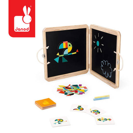 Układanka magnetyczna w drewnianej walizce Zwierzęta 3+, Janod