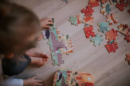 Puzzle w walizce Rezerwat zwierząt 54 elementy 5+ Made in France, Janod