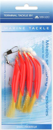 ZESTAW MORSKI - HAIR TUBE RIG - hak 1/0 (RED/YELLOW) MIKADO LS-A630-1/0-03