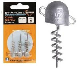 Wkręcane główki jigowe Savage Gear Cork Screw Heads 15g / 3szt. (50358)