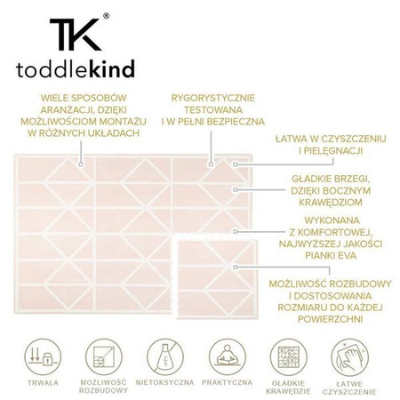TODDLEKIND Mata do zabawy piankowa podłogowa Prettier Playmat Nordic Vintage Nude Pink