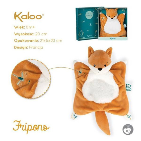Kaloo Komforter kwadratowy Lisek Leonard 20 cm w pudełku kolekcja Fripons