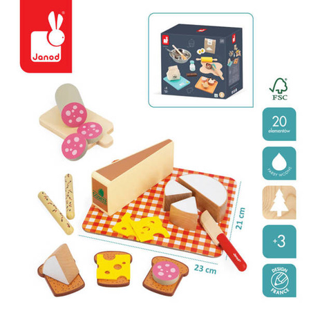 Zestaw Francuski aperitif deska serów i wędlin 3+, Janod