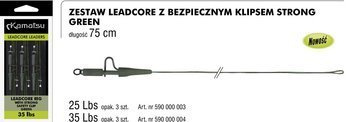ZESTAW LEADCORE Z BEZPIECZNYM KLIPSEM STRONG 35LBS OP.3SZT KAMATSU 590000004