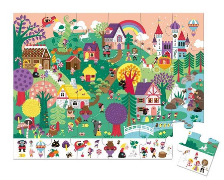 Puzzle obserwacyjne w walizce Baśnie 24 elementy 3+ Made in France, Janod