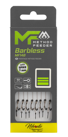 PRZYPON MF - MF14 Z IGŁĄ - hak bez zadziora nr 8 / plecionka: 0.14mm/10cm - op.8szt. MIKADO HMFB214BI-08