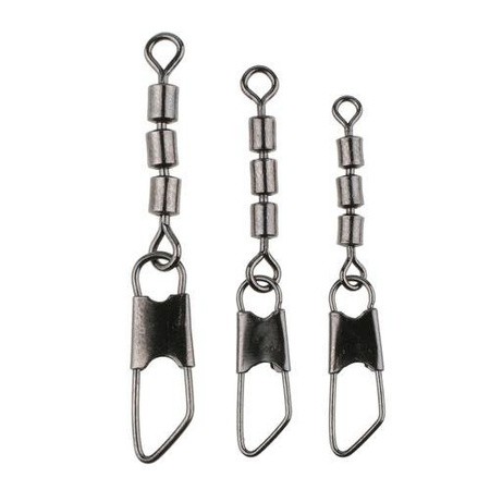 TC - KRĘTLIK ROLKOWY POTRÓJNY Z AGRAFKĄ - BLACK - Nr. 6 - op.10szt. MIKADO AMA-TC02-6B