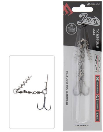 DOZBROJKA - Z KRĘTLIKÓW JAWS EVO STINGER XL - 30kg - Kotwica nr 1/0- op.2szt. MIKADO HDJ-12-03
