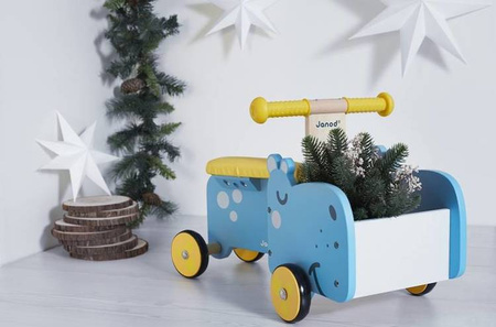 Drewniany jeździk ze skrzynią Hipopotam, Janod