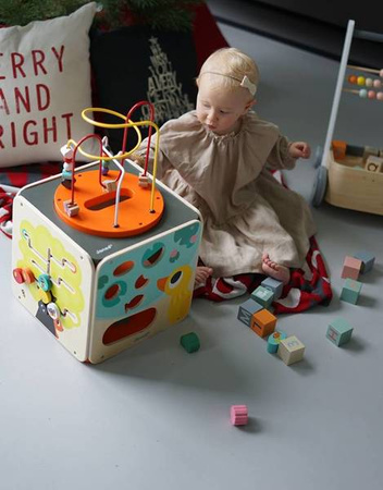 Wielofunkcyjna kostka edukacyjna z pętlą duża, Janod