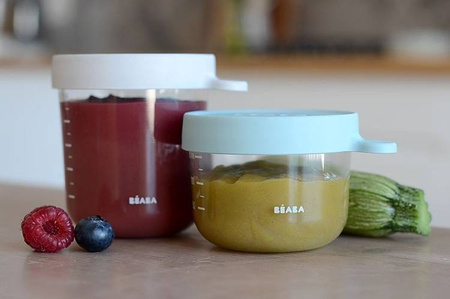 BEABA Pojemnik słoiczek szklany z hermetycznym zamknięciem 250 ml Light Mist