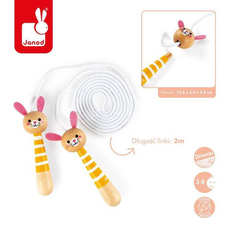 Skakanka z drewnianymi rączkami Zajączek, Janod