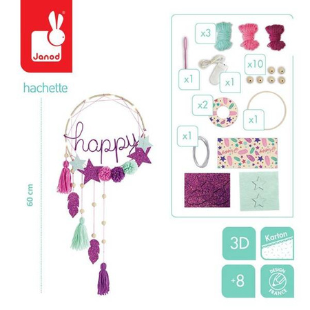 Zestaw kreatywny Łapacz snów z podświetleniem ledowym Happy 8+, Janod