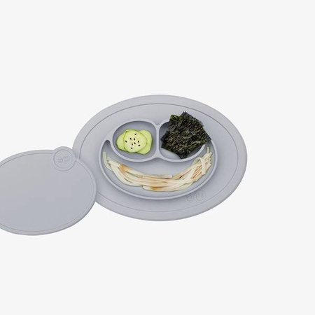 EZPZ Silikonowa pokrywka do małego talerzyka Mini Mat pastelowa szarość