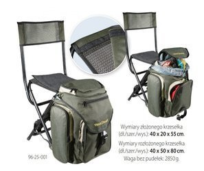 Krzesełko składane TEAM    z oparciem i plecakiem DRAGON CHR-96-25-001