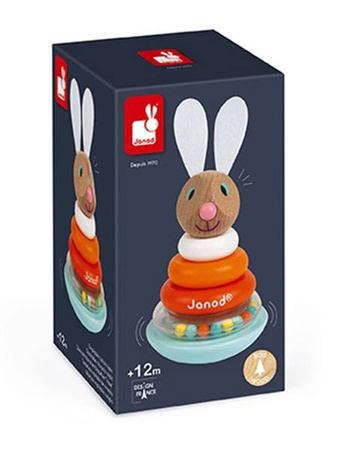 Układanka drewniana piramida wańka-wstańka Królik, Janod