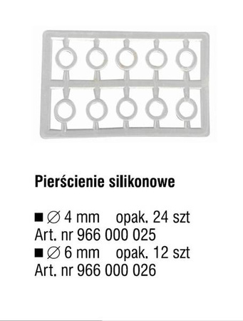 PIERŚCIENIE SILIKONOWE, ŚR. 6mm OP.12SZT TEAM CARP KONGER 966000026