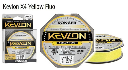 PLECIONKA KEVLON YELLOW FLUO X4 0,20/150 KONGER 250154020