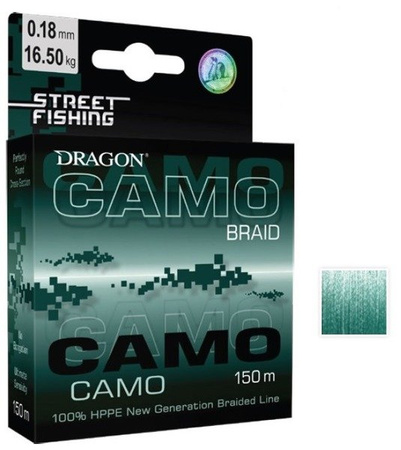 Plecionka Street Fishing CAMO 150 m 0.18 mm/16.50 kg szarozielona DRAGON PDF-43-00-218