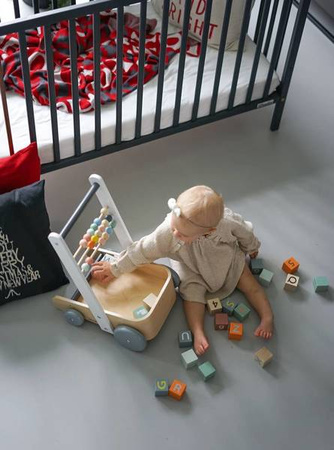 Wózek pchacz drewniany z 20 klockami Sweet Cocoon, Janod