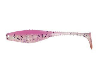 Ripper  Belly Fish PRO - CHERRY BLOSSOM 3"/7,5cm 4szt./bag CLEAR/PINK  silver/violet glitter    DRAGON CHE-BF30D-20-309