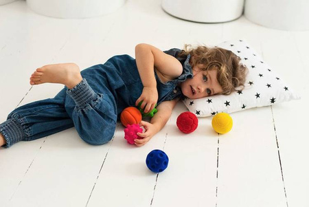 Rubbabu Zestaw 6 sensorycznych piłek z mocną fakturą (opakowanie zbiorcze 6 szt.)