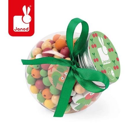 Zestaw do tworzenia biżuterii Drewniane koraliki Papużki nierozłączki, Janod