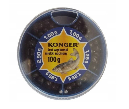 ŚRUT WĘDKARSKI DUŻY GRUBY 100GR KONGER 664701101