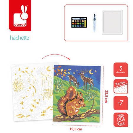 Zestaw kreatywny Malowanie po numerach Leśne zwierzęta 2 obrazy 7+, Janod