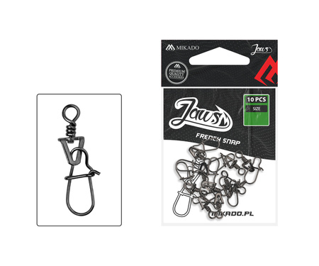 AGRAFKA - FRENCH SNAP rozm. M - op.10szt. MIKADO AMA02-094-M