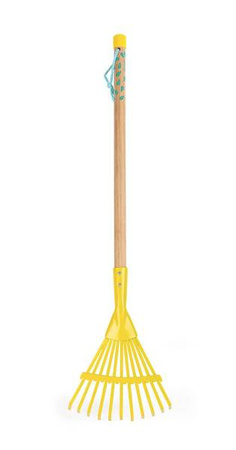 Mały ogrodnik Metalowe grabie do liści żółte, Janod