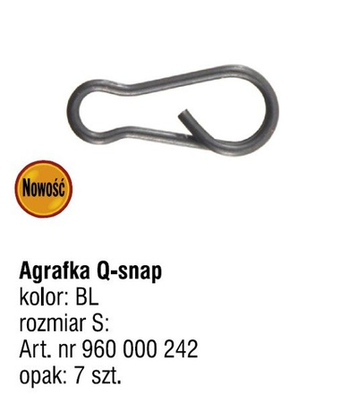 AGRAFKA Q-SNAP KOLOR.BL ROZMIAR S OP.7SZT KONGER TEAM CARP 960000242