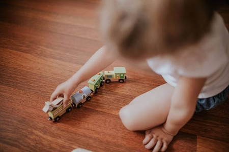 Pociąg drewniany Farma Story, Janod