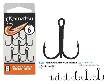 KAMATSU KOTWICE K-082 GROOVE ANCHOR TREBLE 10BLN OP.7SZT 517000310