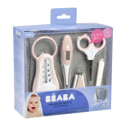Beaba Kosmetyczka z 9 akcesoriami do pielęgnacji niemowląt old pink