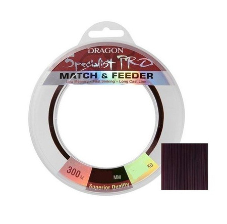 Żyłka SPECIALIST Pro MATCH & FEEDER 300 m 0.23 mm/6.45 kg ciemny burgund DRAGON TDC-31-09-023