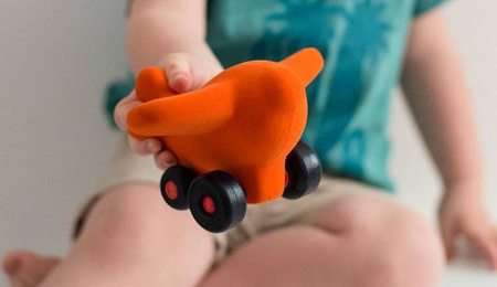 Rubbabu Samolot sensoryczny pomarańczowy duży