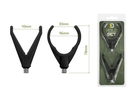 Uchwyty na wędki Delphin HoldSET Uni V+U / czarny Delphin (101006008)