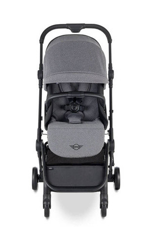 MINI by Easywalker Buggy TURN Kompaktowy wózek spacerowy z obrotowym siedziskiem 360° Soho Grey (z osłoną przeciwdeszczową w zestawie)