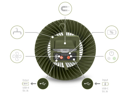 Wentylator z lampą Delphin Ventix 7W/4400mAh 4400 mAh Delphin (101005978)