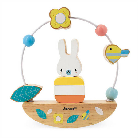 Drewniana równoważnia z pętlą edukacyjną Zajączek Pure 12 m+, Janod