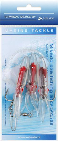ZESTAW MORSKI - SQUID RIG 7.5 cm - hak 3x4/0 MIKADO LS-C174