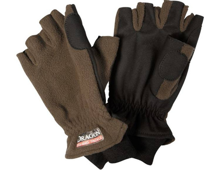 Rękawiczki polar/nubuk 5-finger cut brązowe DRAGON TCH-RE-06-002