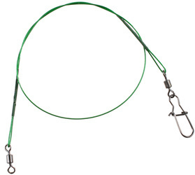 PRZYPON STALOWY Z KRĘTLIKIEM I AGRAFKĄ (FS) 35cm / 15kg - op.2szt. (ZIELONY) MIKADO ZG11-044