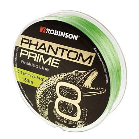 Plecionka Phantom Prime X8 0,22mm, 150m, jasnozielona Robinson 56-RH-220