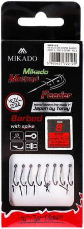 HACZYK DO METODY 10 cm Z IGŁĄ - haczyk z zadziorem: 4 / żyłka: 0.28 mm - op.8szt MIKADO