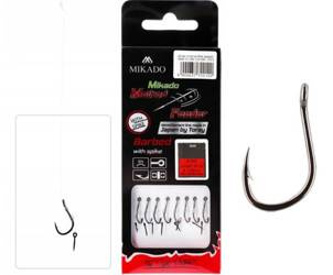 HACZYK DO METODY 10 cm Z IGŁĄ - haczyk z zadziorem: 12 / żyłka: 0.23 mm - op.8szt MIKADO HMFB12I-12