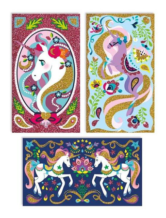 Zestaw kreatywny Magiczny brokat Jednorożce 7+, Janod