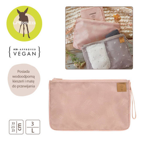 Lassig Casual Label Organizer podróżny z matą do przewijania Soft Stripes rose