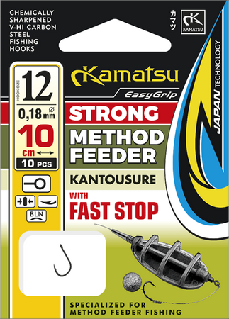 PRZYPON METHOD FEEDER KANTOUSURE 8BLNO/10cm/0,22mm FAST STOP OP.10SZT KAMATSU 503002308